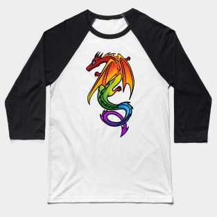 Rainbow LGBT Pride Dragon Baseball T-Shirt